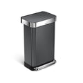 studio 45 litre, rectangular step can with liner pocket